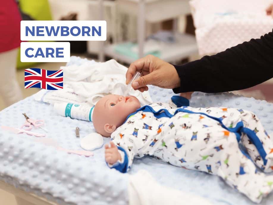 Online webinar about newborn care: bath, eyes care and nappies